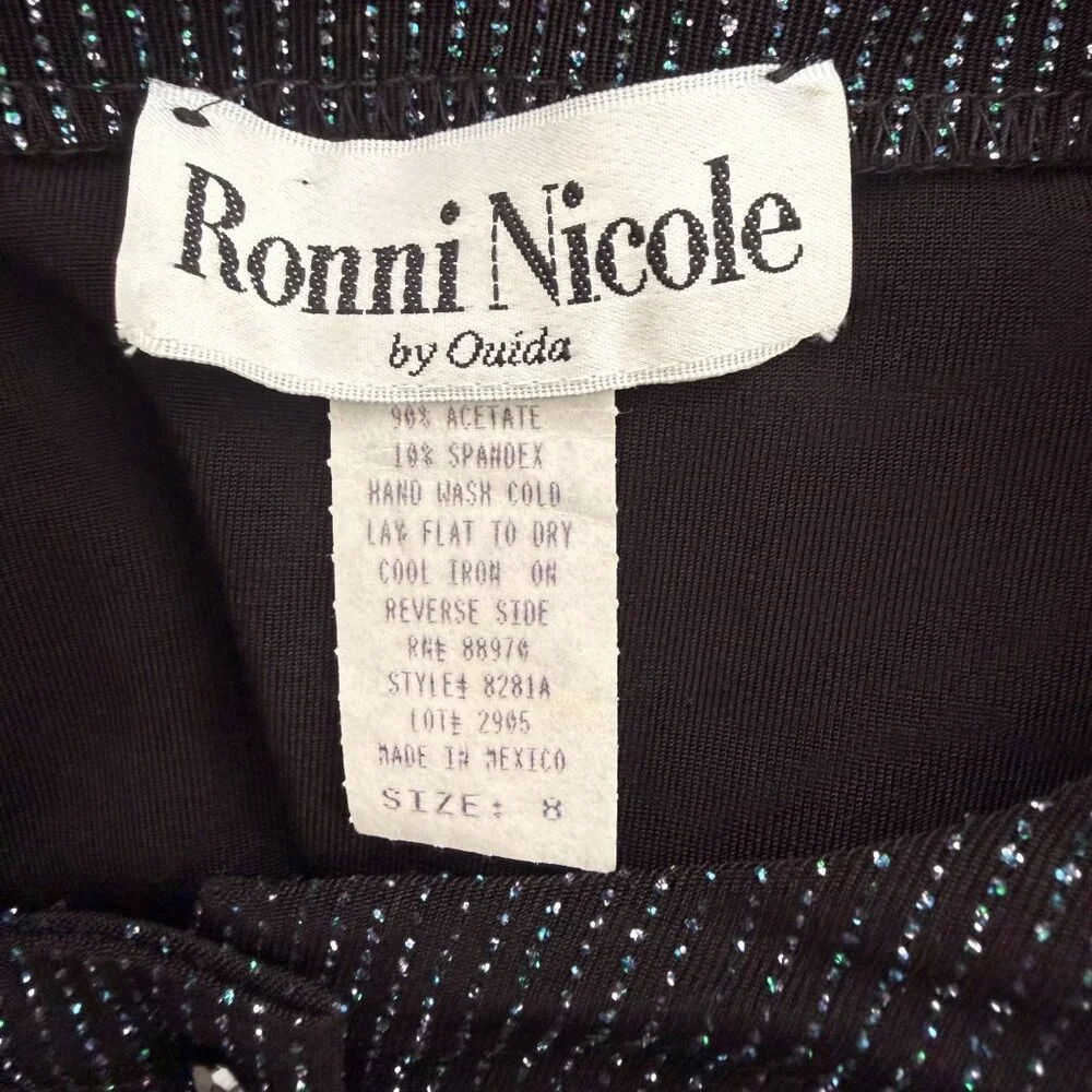 Vintage Ronni Nicole Black Iridescent Sparkle Cardigan | PM